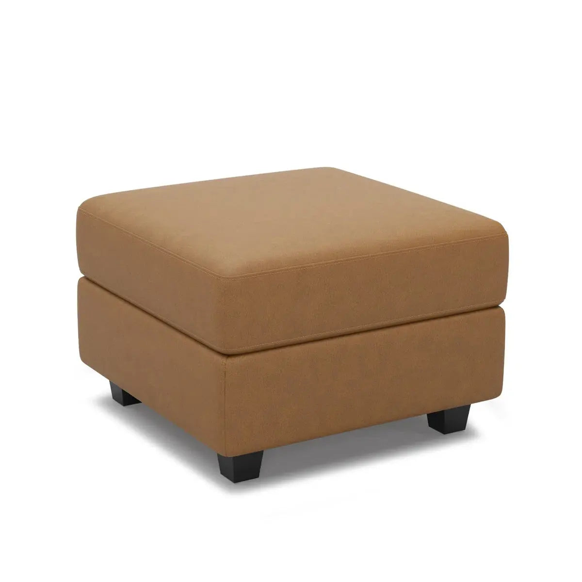 26" Brown and Black Faux Leather Storage Ottoman Homeroots Living Room