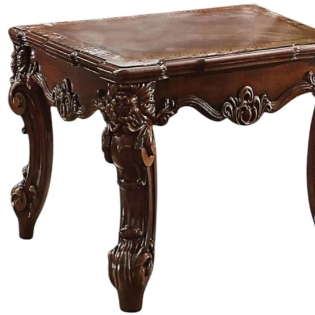 26" Cherry Manufactured Wood Square End Table Homeroots Living Room
