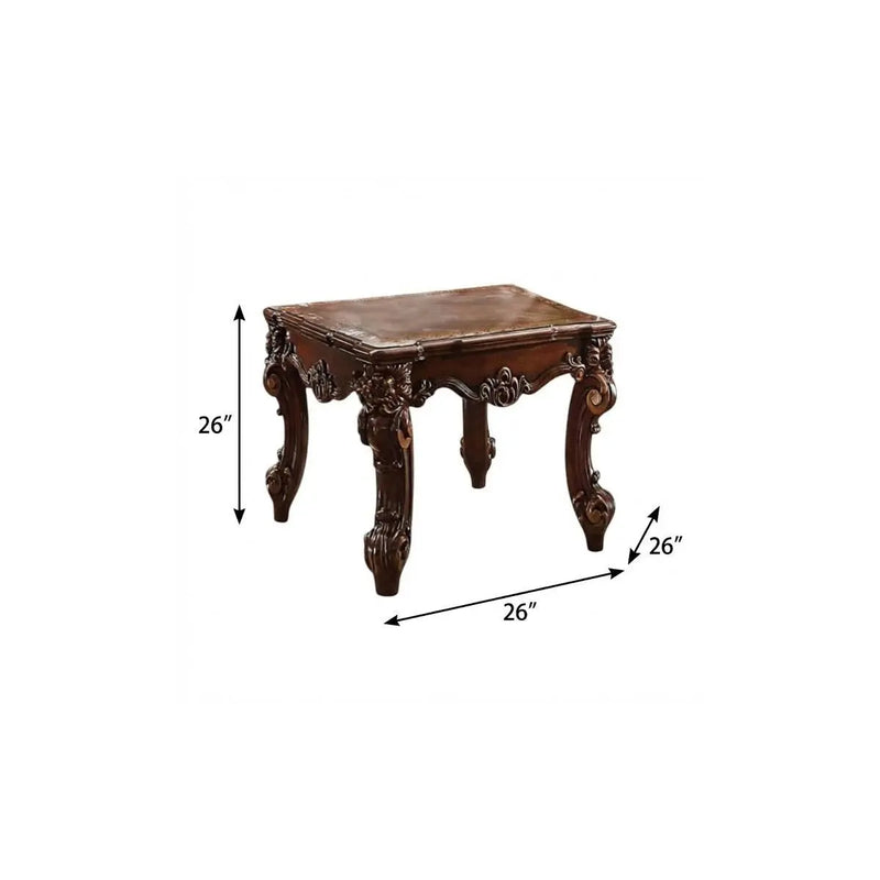 26" Cherry Manufactured Wood Square End Table Homeroots Living Room