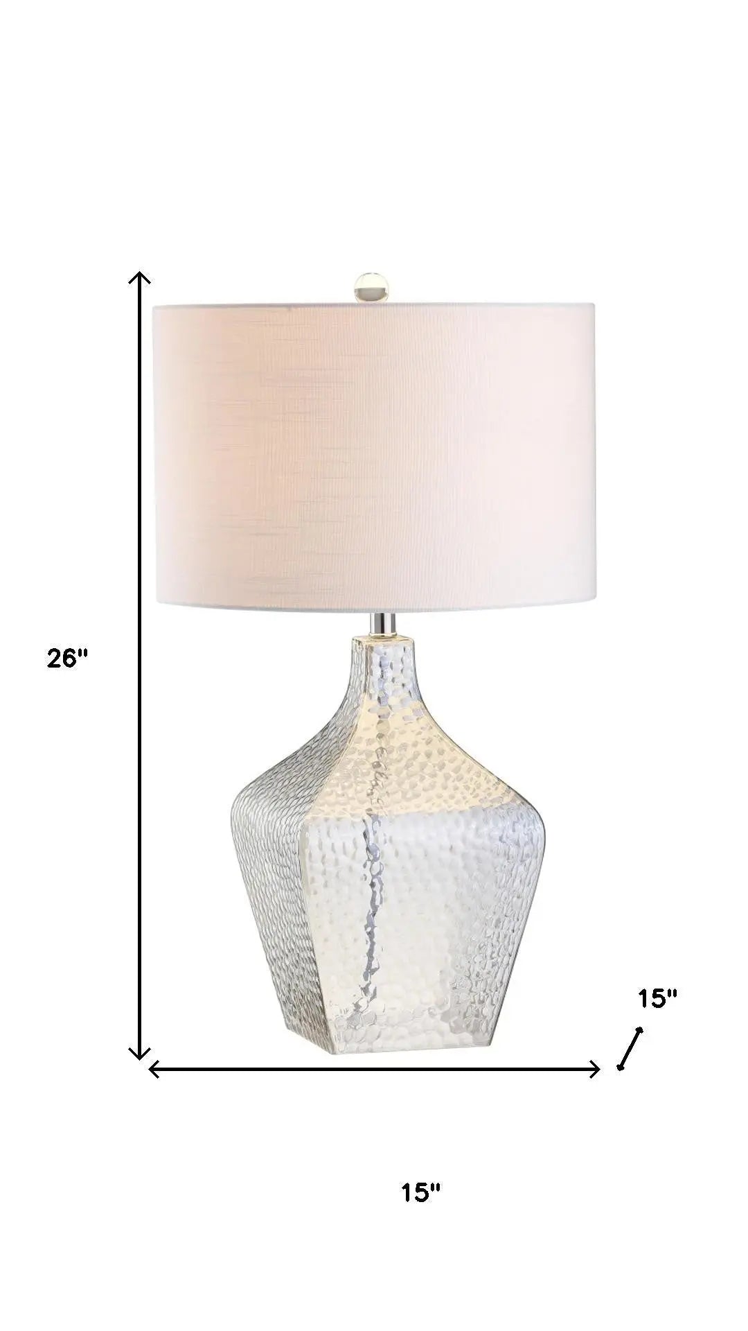 26" Clear Gourd Table Lamp With Drum Shade Homeroots Lighting