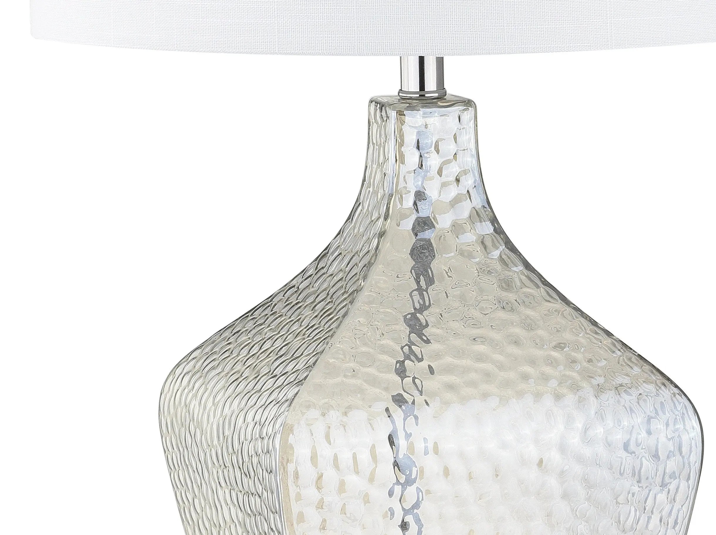 26" Clear Gourd Table Lamp With Drum Shade Homeroots Lighting