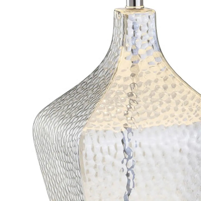 26" Clear Gourd Table Lamp With Drum Shade Homeroots Lighting