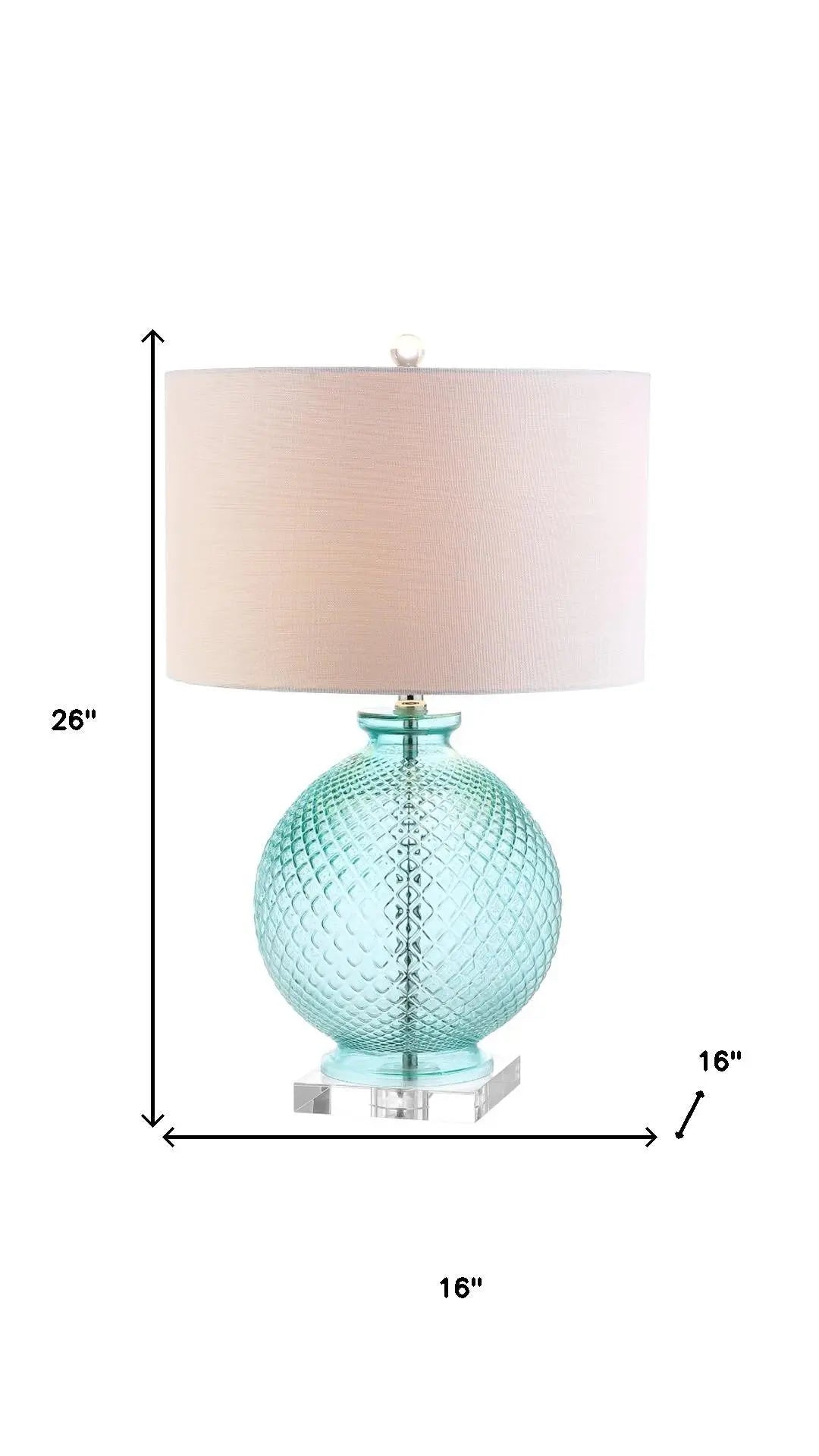 26" Clear Novelty Table Lamp With Drum Shade Homeroots Lighting