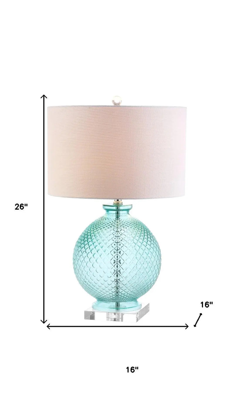 26" Clear Novelty Table Lamp With Drum Shade Homeroots Lighting