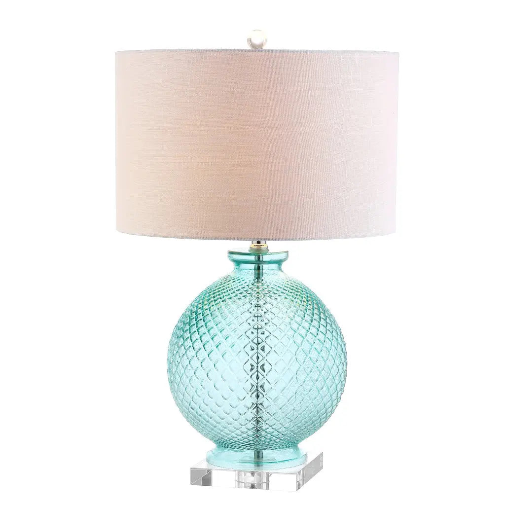 26" Clear Novelty Table Lamp With Drum Shade Homeroots Lighting