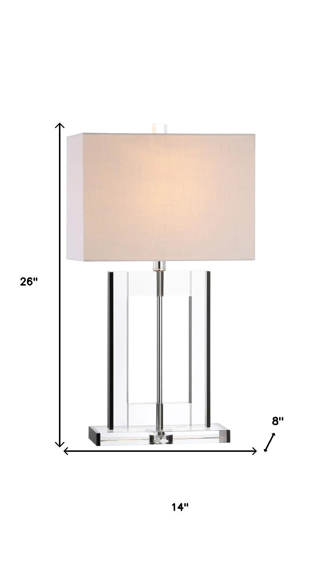 26" Clear Novelty Table Lamp With Drum Shade Homeroots Lighting