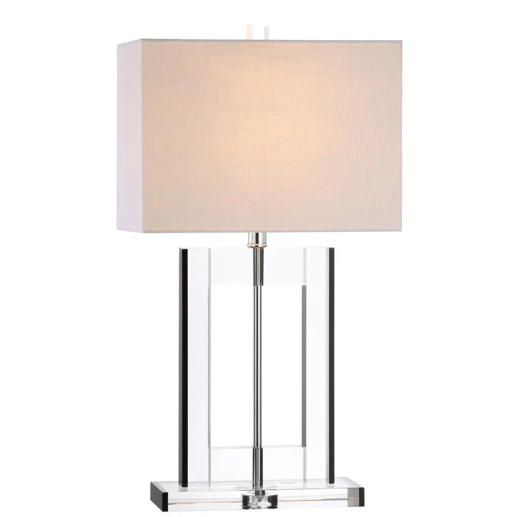 26" Clear Novelty Table Lamp With Drum Shade Homeroots Lighting