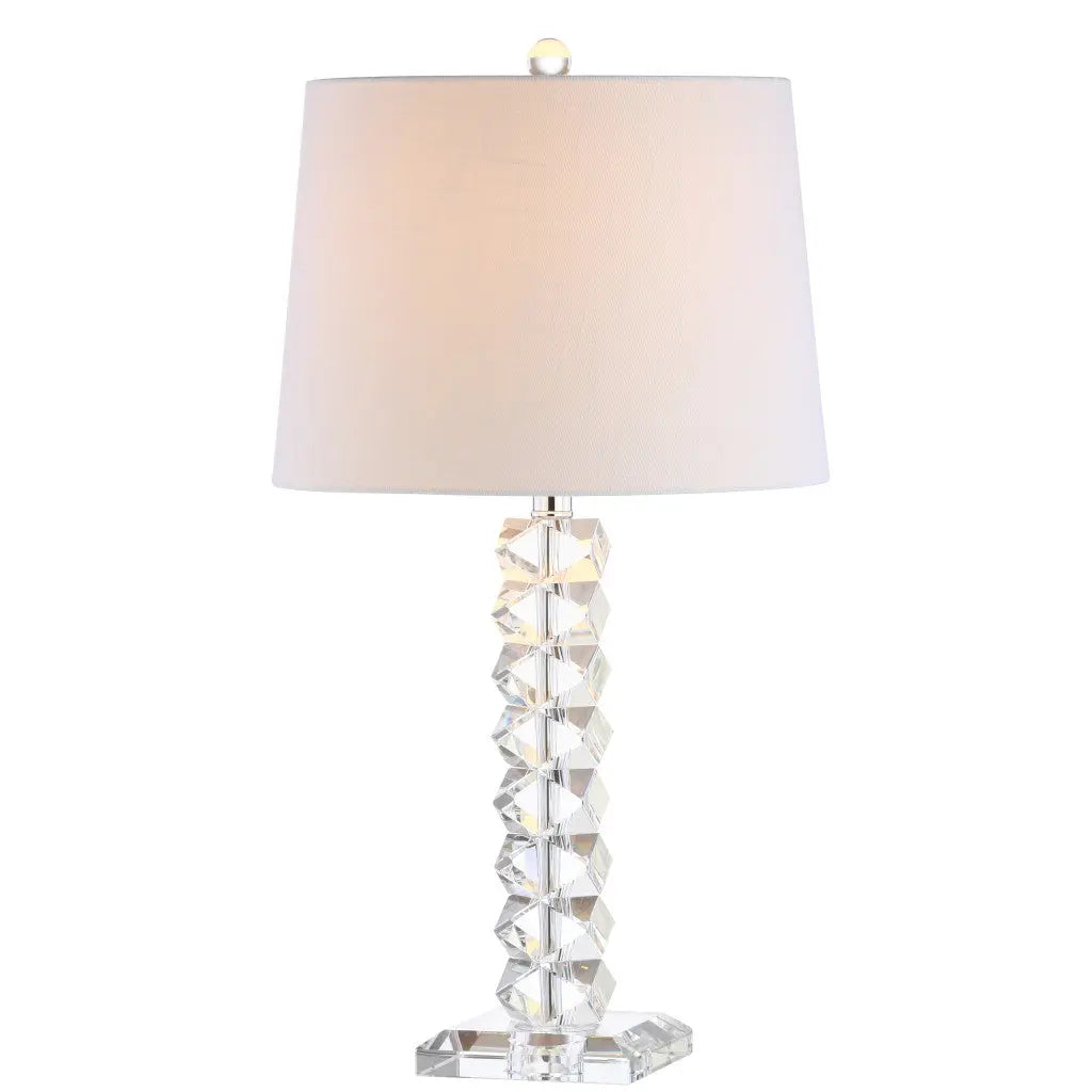 26" Clear Novelty Table Lamp With Drum Shade Homeroots Lighting