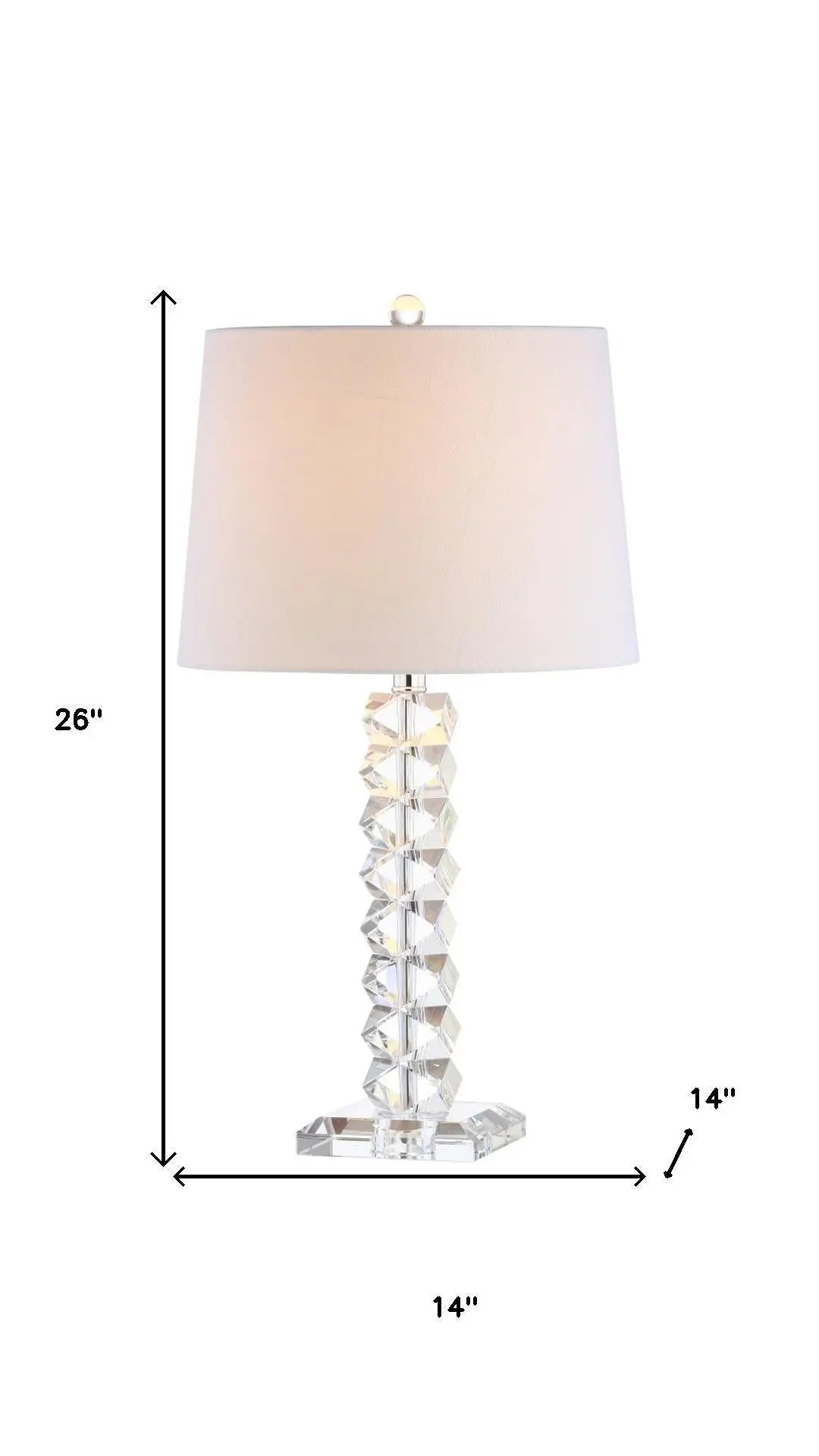 26" Clear Novelty Table Lamp With Drum Shade Homeroots Lighting