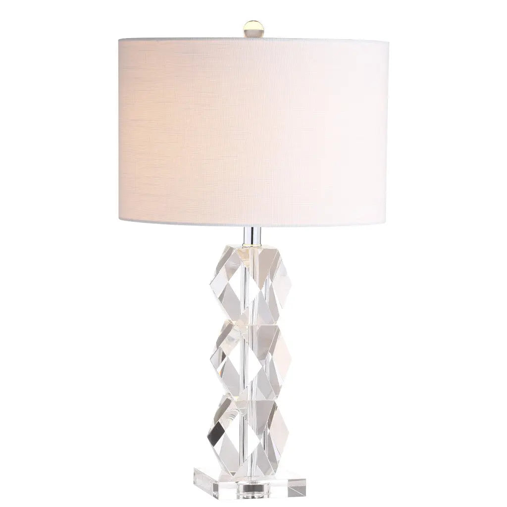 26" Clear Novelty Table Lamp With Drum Shade Homeroots Lighting
