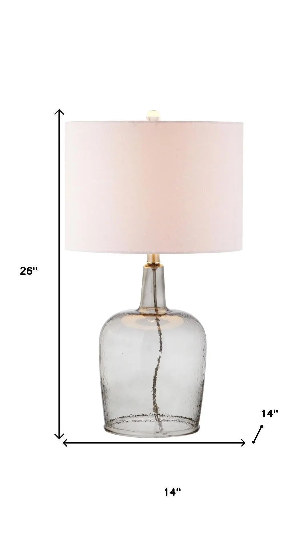 26" Clear Urn Table Lamp With Drum Shade Homeroots Lighting