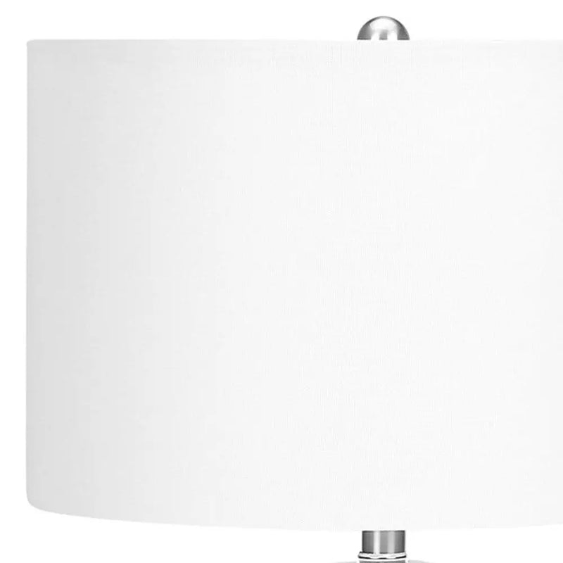 26" Cream Ceramic Cylinder Table Lamp With Cream Drum Shade Homeroots Lighting