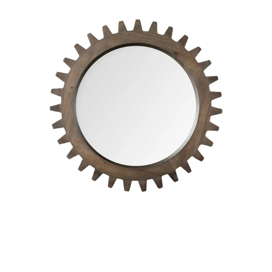 26" Dark Brown Abstract Wood Framed Accent Mirror Homeroots Bed & Bath