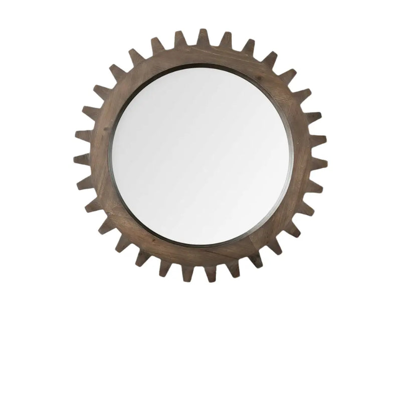 26" Dark Brown Abstract Wood Framed Accent Mirror Homeroots Bed & Bath