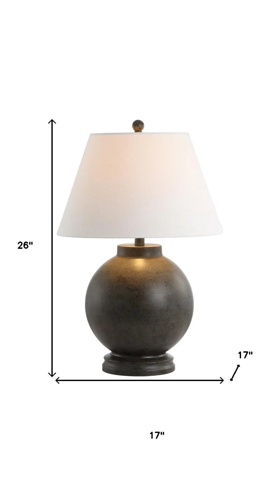 26" Dark Gray Novelty Table Lamp With Drum Shade Homeroots Lighting