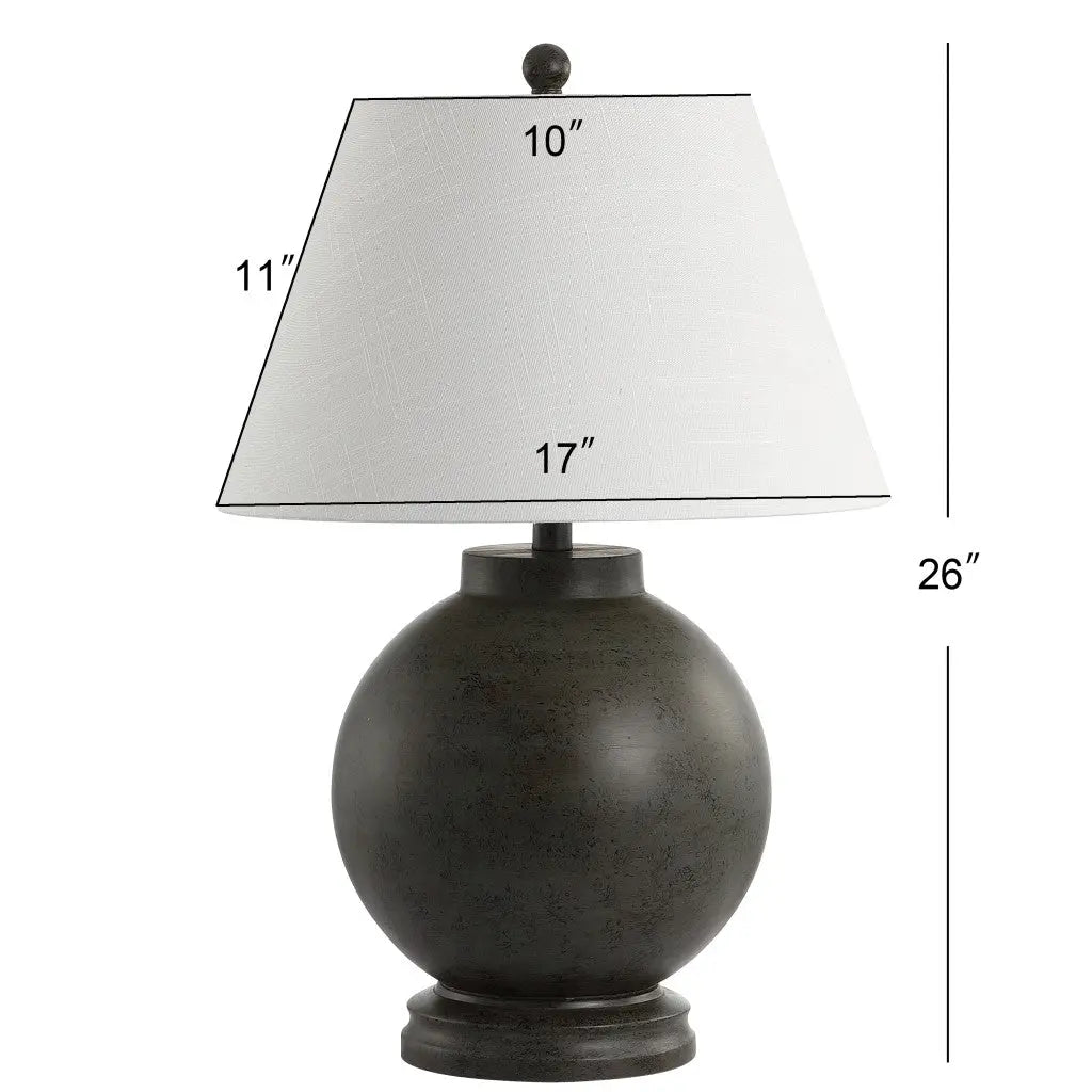 26" Dark Gray Novelty Table Lamp With Drum Shade Homeroots Lighting