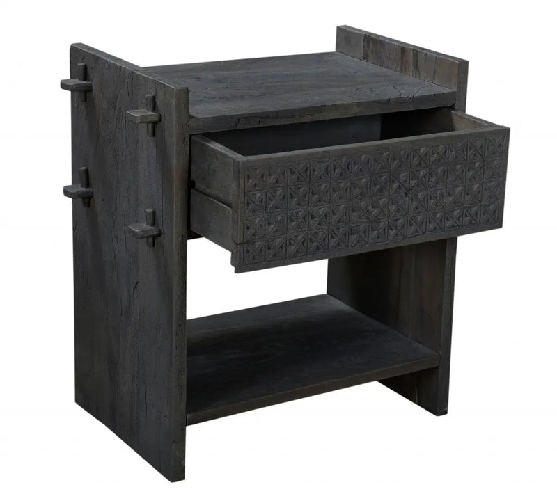 26" Dark Gray One Drawer Nightstand Homeroots Bed & Bath