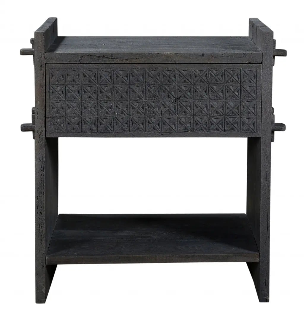 26" Dark Gray One Drawer Nightstand Homeroots Bed & Bath
