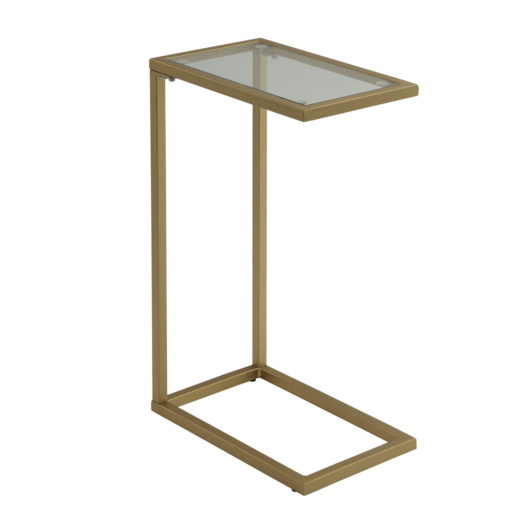 26" Gold And Clear Glass Rectangular End Table Homeroots Living Room