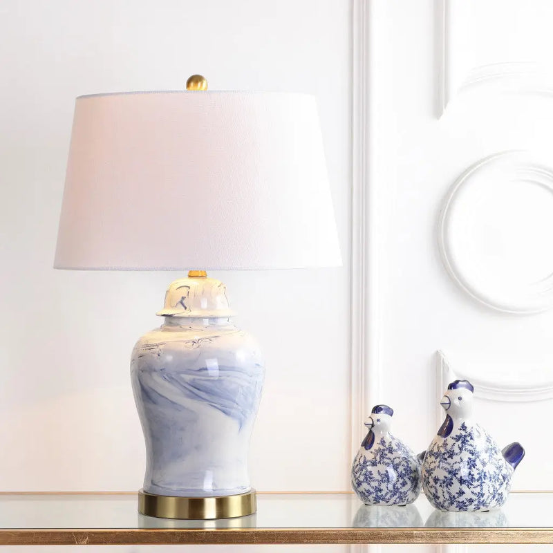 26" Gold Novelty Table Lamp With Drum Shade Homeroots Lighting