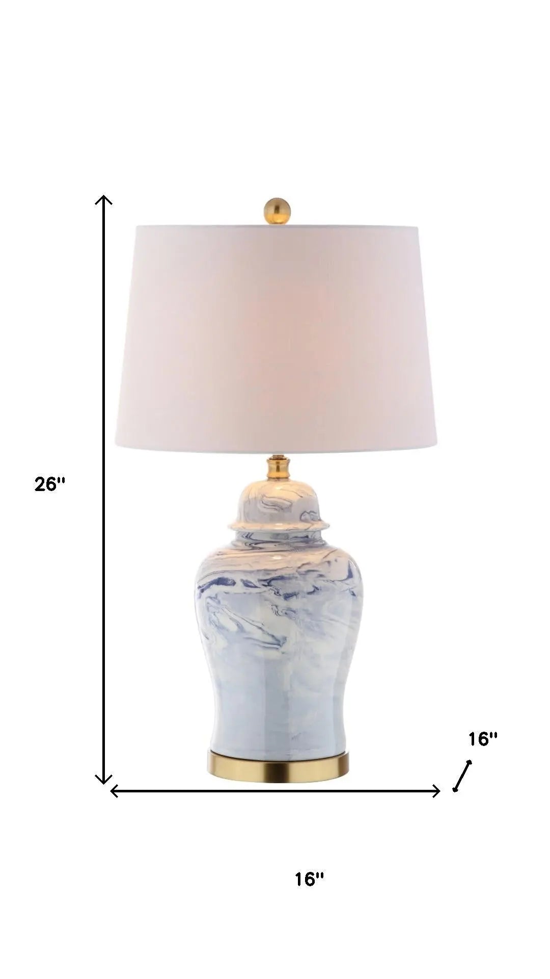 26" Gold Novelty Table Lamp With Drum Shade Homeroots Lighting