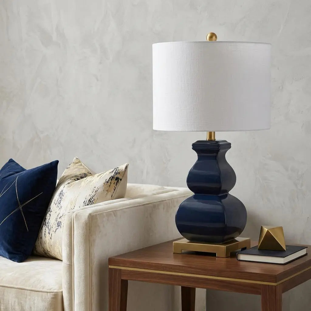 26" Gold Novelty Table Lamp With Globe Shade Homeroots Lighting