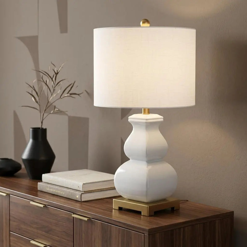 26" Gold Novelty Table Lamp With Globe Shade Homeroots Lighting