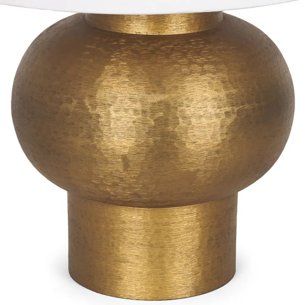 26" Gold Round Bedside Lamp With Bell Shade Homeroots Lighting