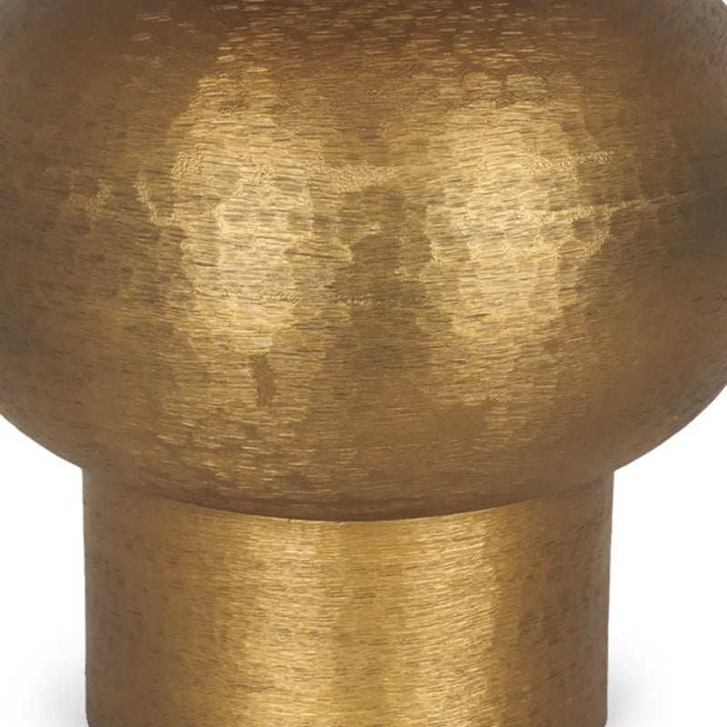 Gold metal vase with a sleek, modern design and a textured finish, perfect for home decor accents.