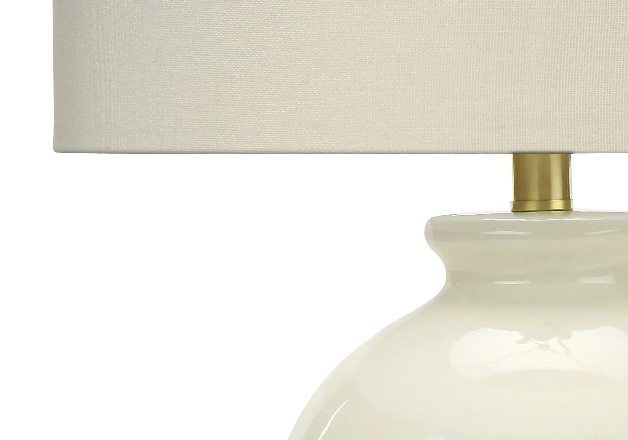 26" Gold and Ivory Ceramic Urn Table Lamp With Cream Drum Shade Homeroots Lighting