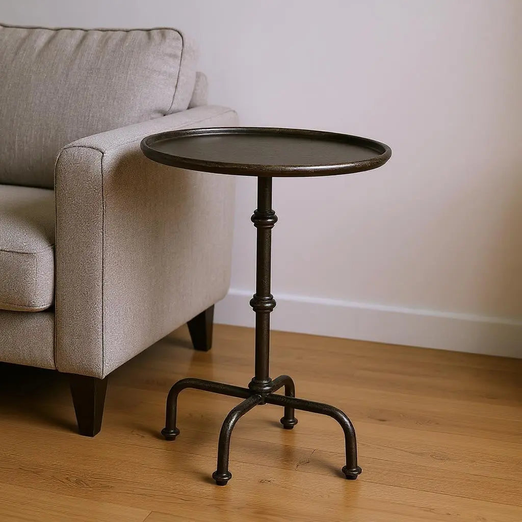 26" Gray Aluminum Oval Pedestal End Table - GreatEagleInc
