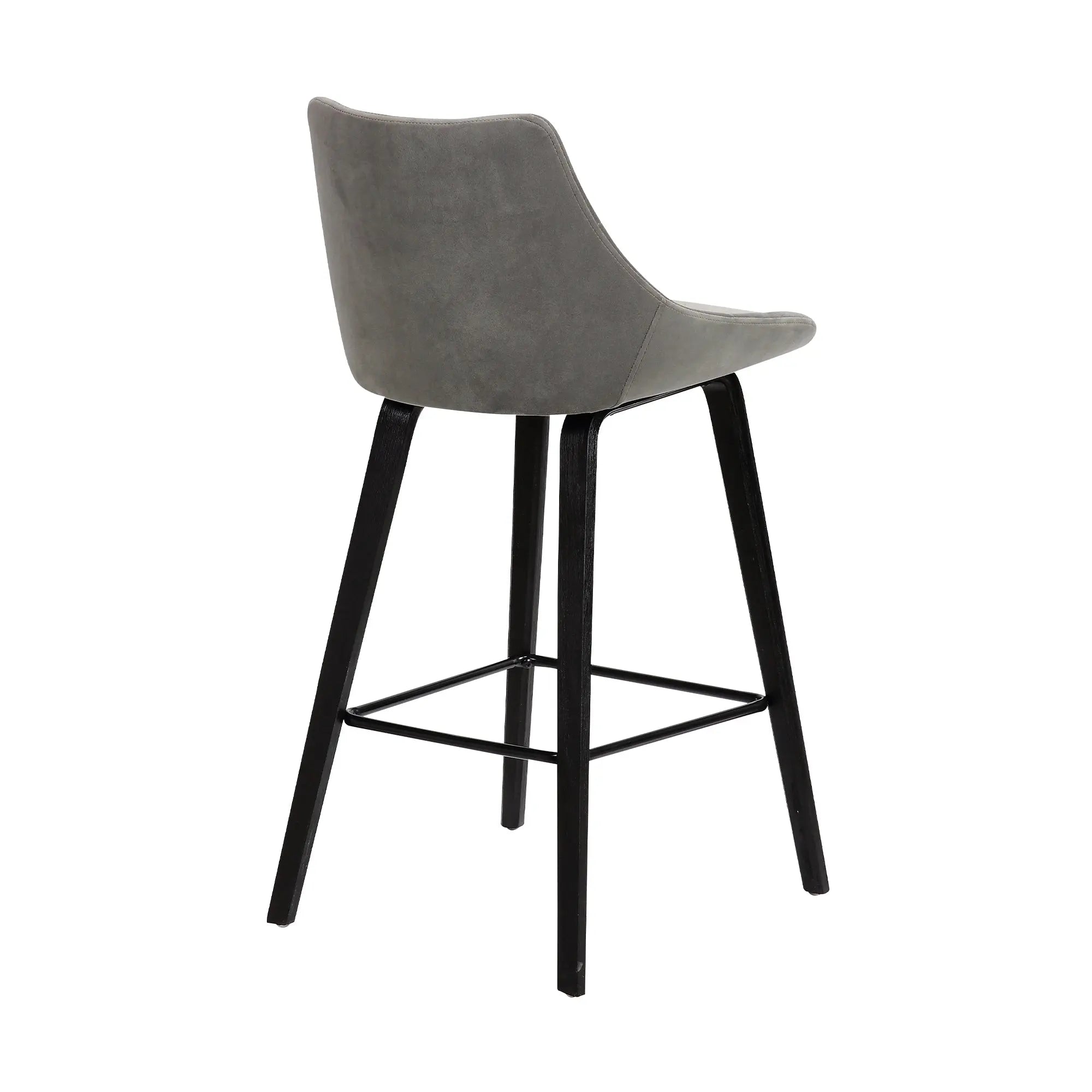 26" Gray And Black Iron Counter Height Bar Chair - GreatEagleInc
