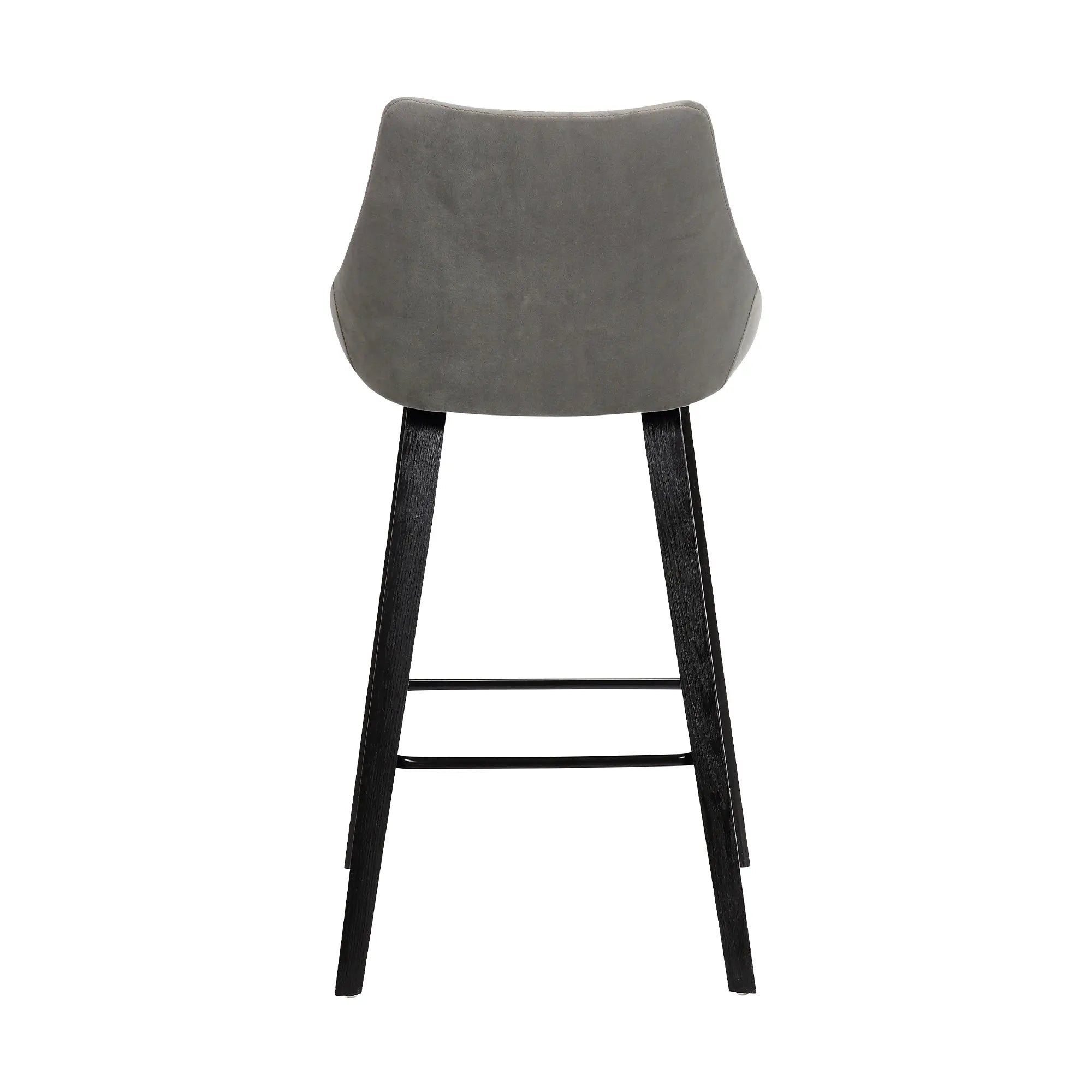 26" Gray And Black Iron Counter Height Bar Chair - GreatEagleInc