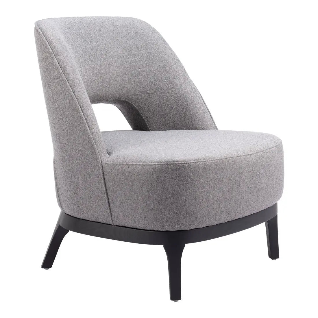 26" Gray And Black Upholstered Lounge Chair Homeroots Living Room