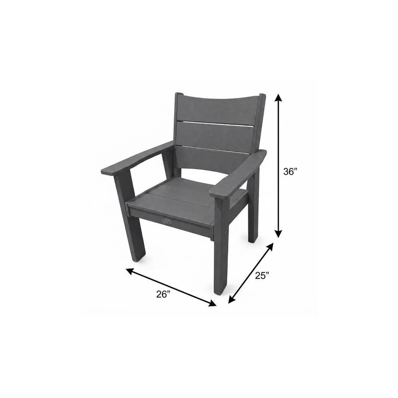 26" Gray Heavy Duty Plastic Outdoor Dining Chair Homeroots Outdoor