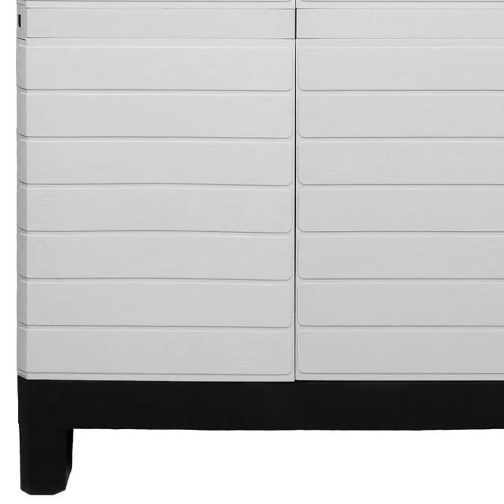 26" Gray Plastic Square Accent Cabinet With Two Doors Homeroots Kitchen & Dining