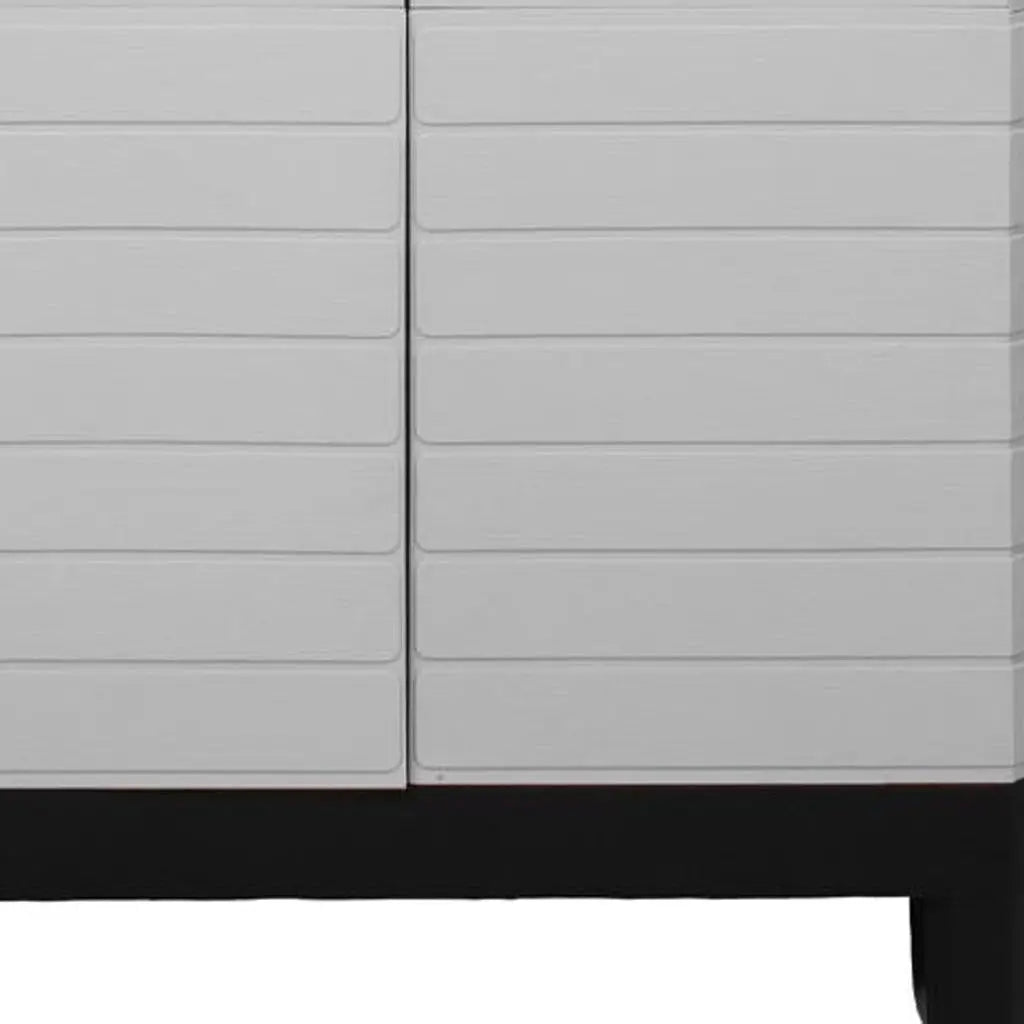 26" Gray Plastic Square Accent Cabinet With Two Doors Homeroots Kitchen & Dining