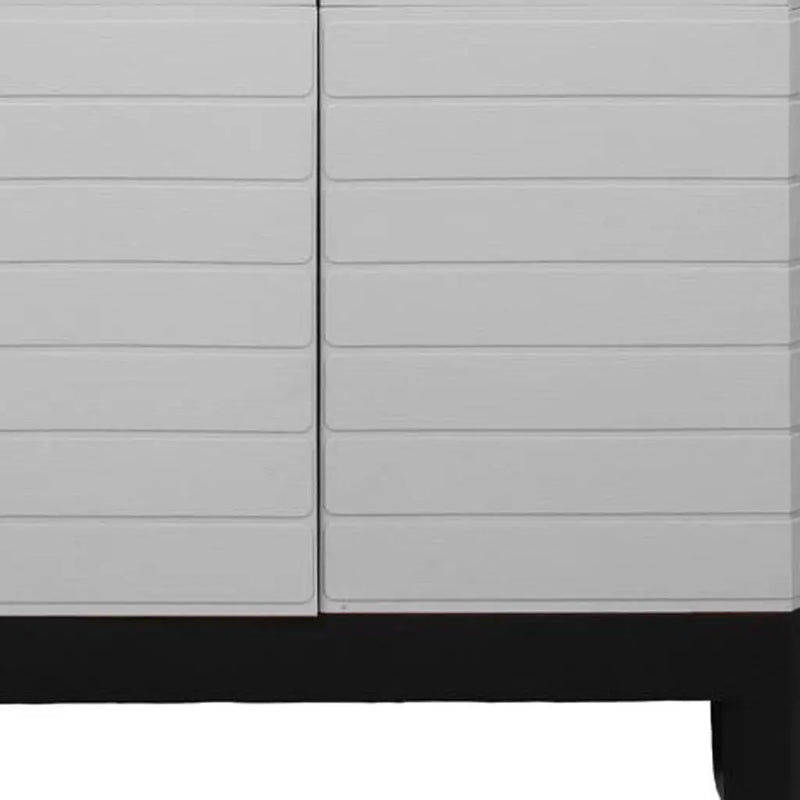 26" Gray Plastic Square Accent Cabinet With Two Doors Homeroots Kitchen & Dining