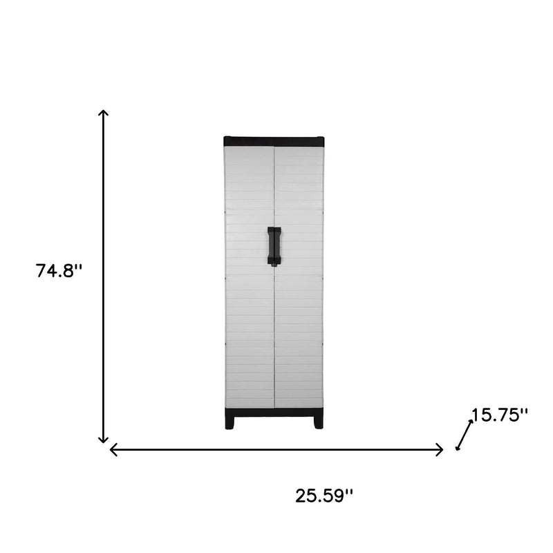 26" Gray Plastic Square Accent Cabinet With Two Doors Homeroots Kitchen & Dining
