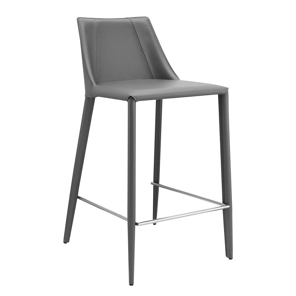26" Gray Steel Low Back Counter Height Bar Chair Homeroots Living Room
