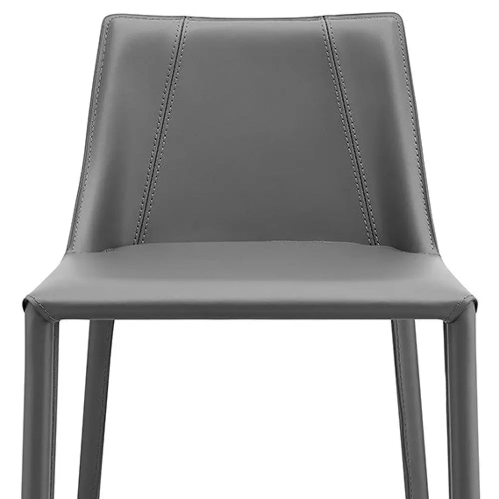 26" Gray Steel Low Back Counter Height Bar Chair Homeroots Living Room