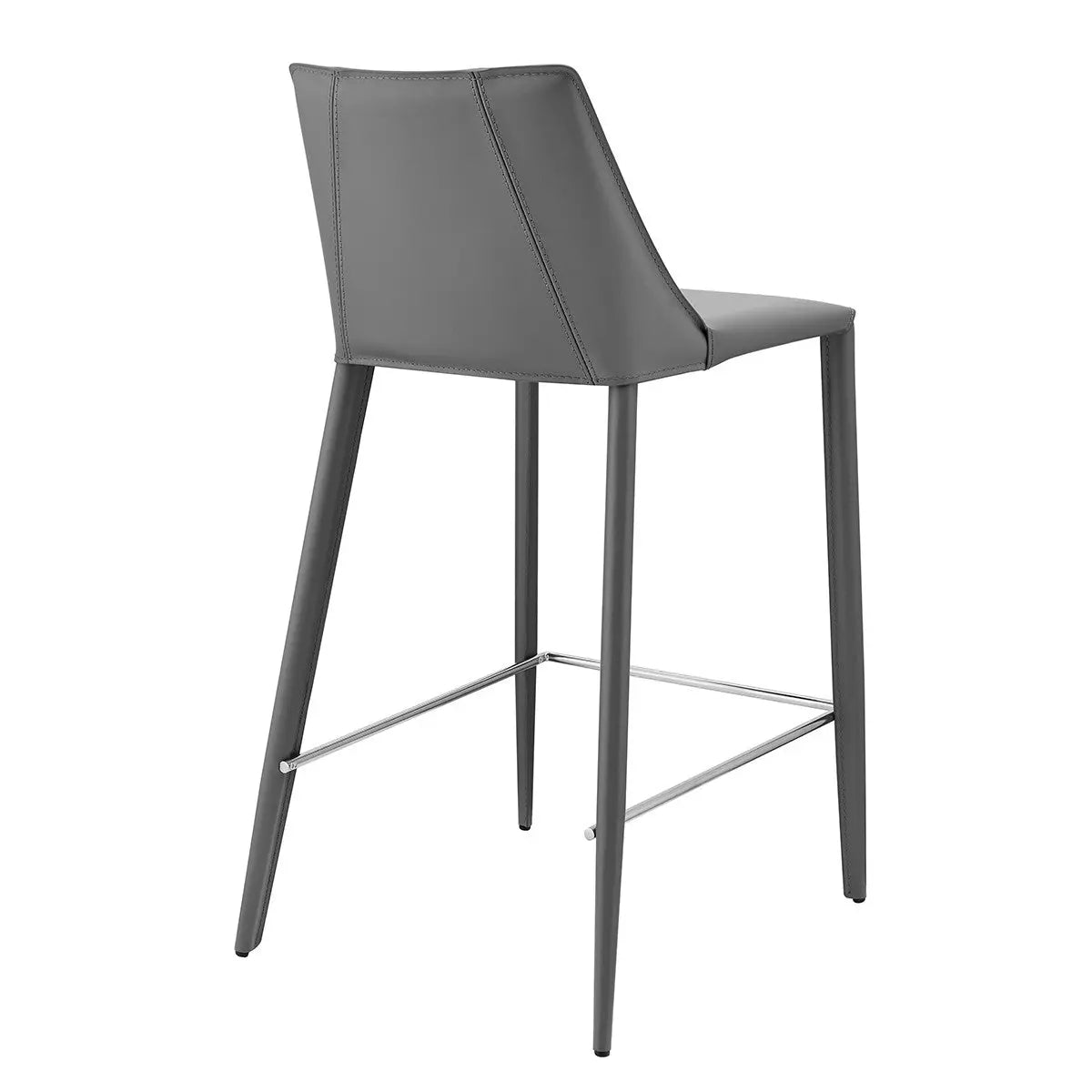 26" Gray Steel Low Back Counter Height Bar Chair Homeroots Living Room