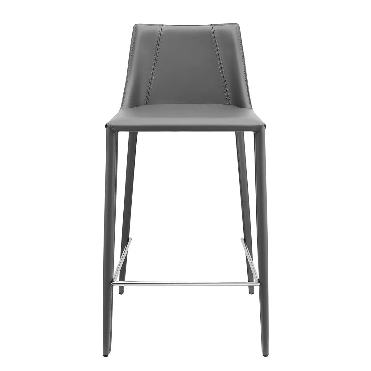26" Gray Steel Low Back Counter Height Bar Chair Homeroots Living Room