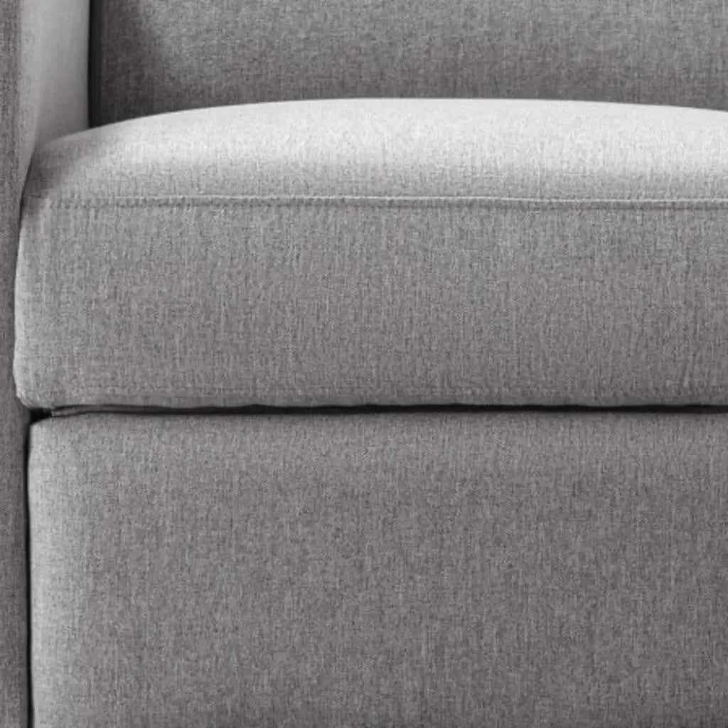26" Gray Tufted Linen Gliding Swivel Manual Rocker Recliner Homeroots Living Room