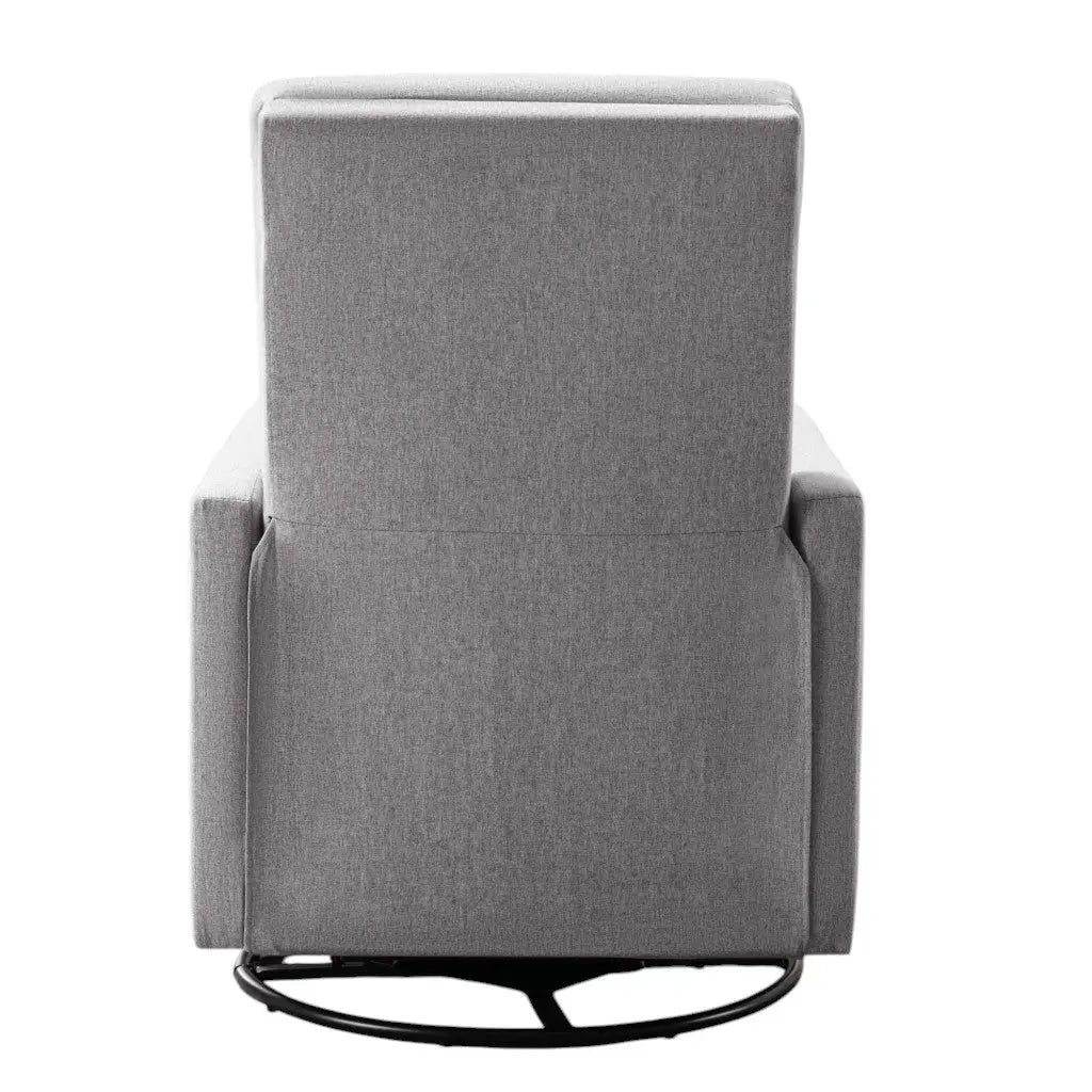 26" Gray Tufted Linen Gliding Swivel Manual Rocker Recliner Homeroots Living Room