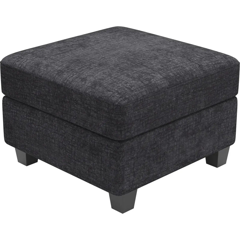 26" Gray and Black Chenille Storage Ottoman Homeroots Living Room