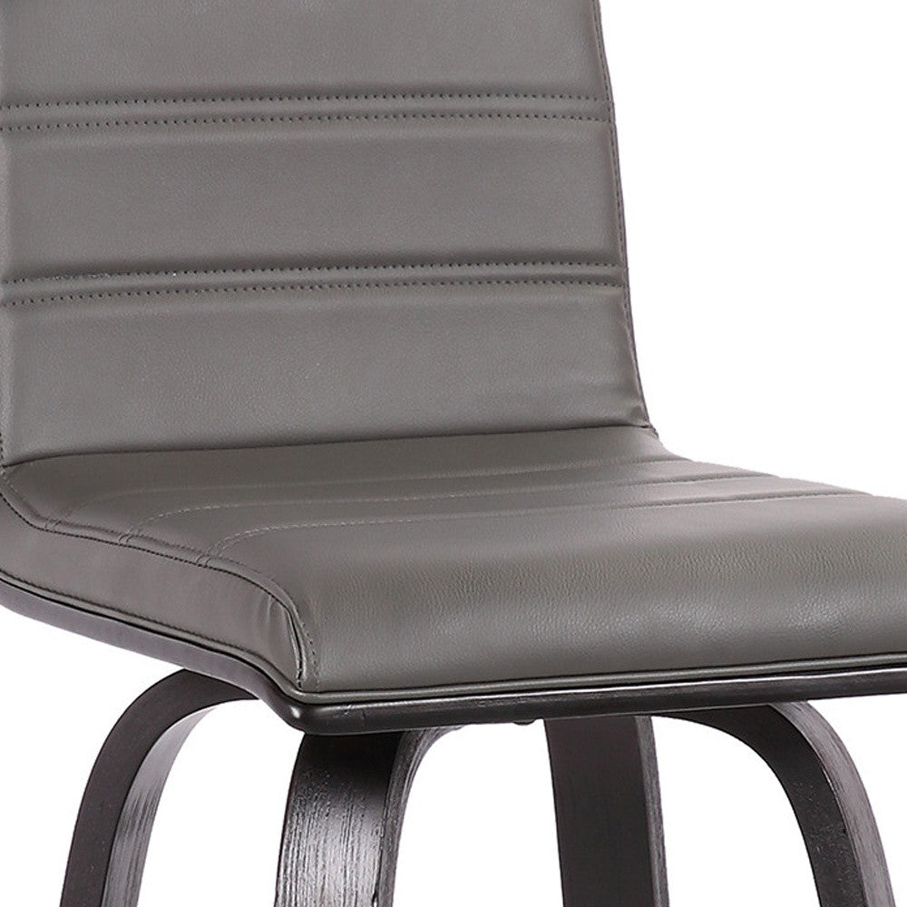 26" Gray and Black Fabric and Iron Low Back Counter Height Swivel Bar Chair - GreatEagleInc