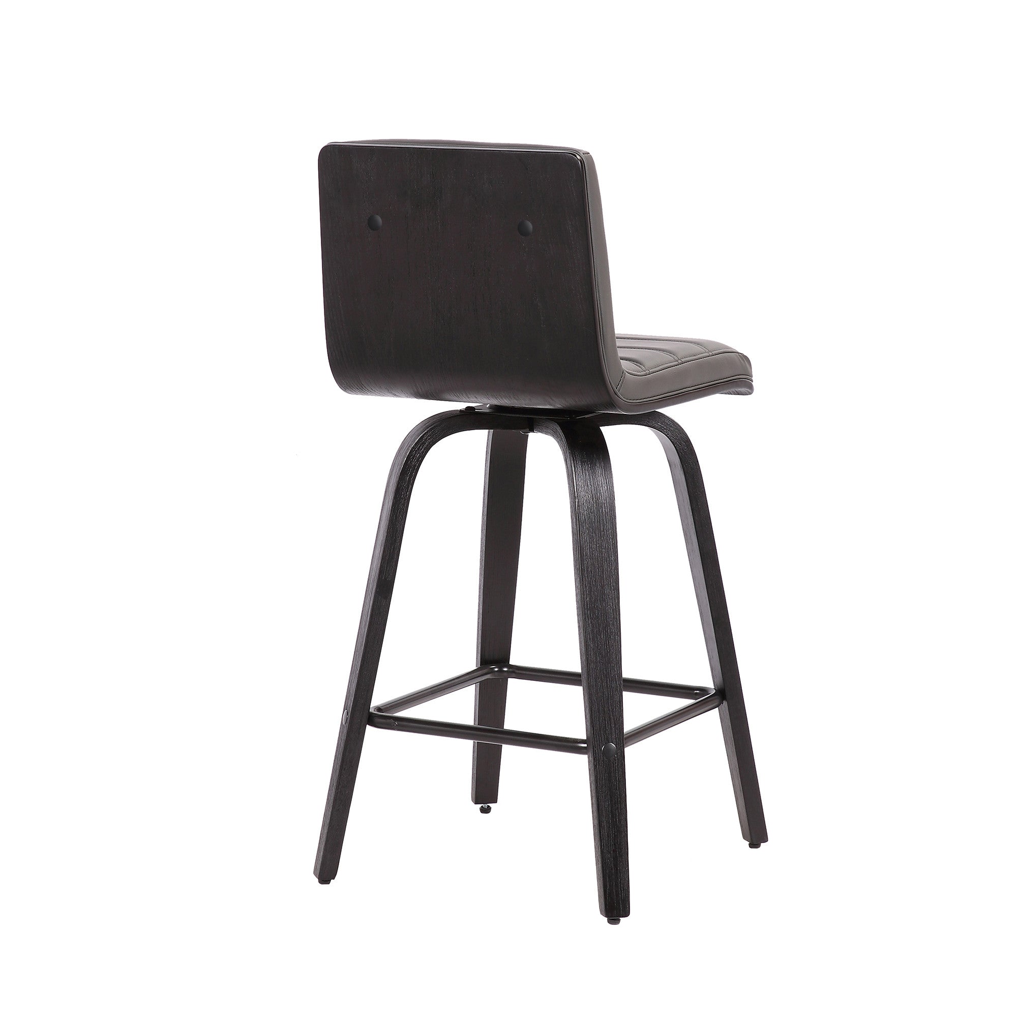 26" Gray and Black Fabric and Iron Low Back Counter Height Swivel Bar Chair - GreatEagleInc