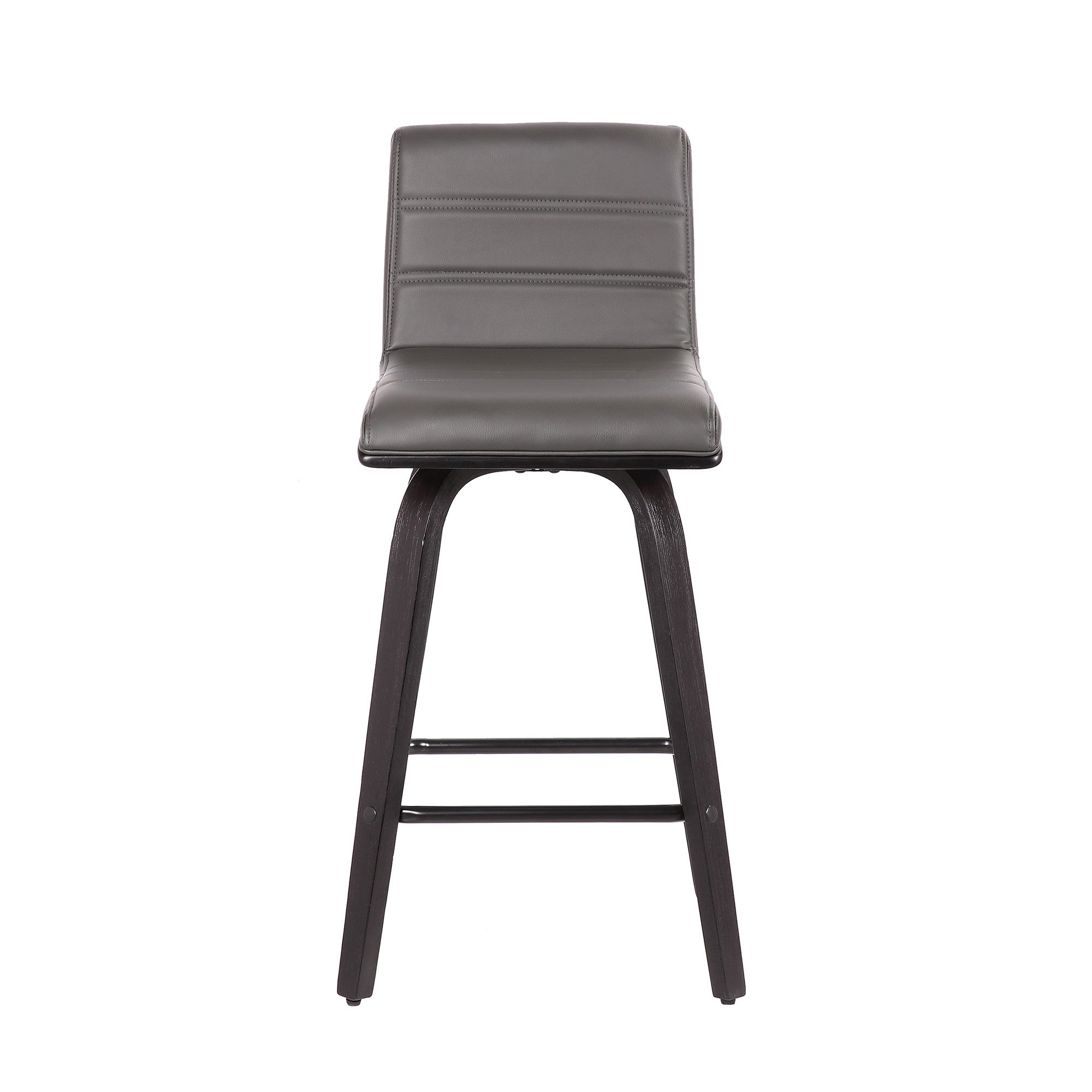 26" Gray and Black Fabric and Iron Low Back Counter Height Swivel Bar Chair - GreatEagleInc
