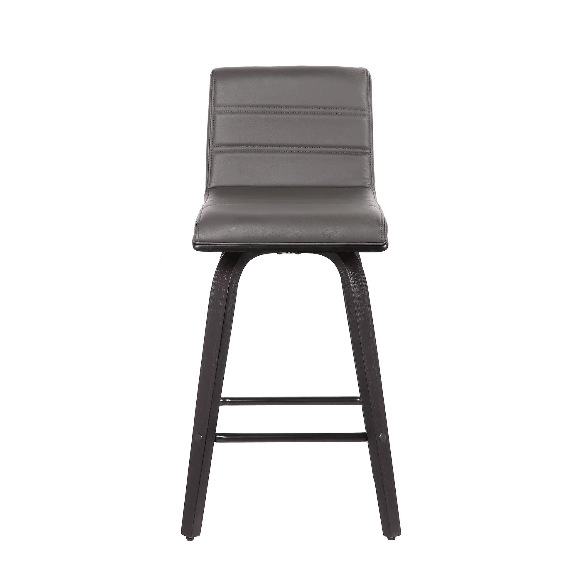 26" Gray and Black Fabric and Iron Low Back Counter Height Swivel Bar Chair - GreatEagleInc